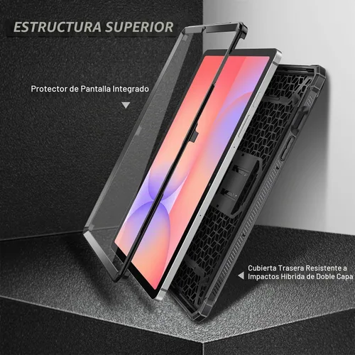Vista 4 de Fintie Funda a prueba de golpes para Samsung Galaxy Tab S10 Lite/S10 FE/S9 Negro