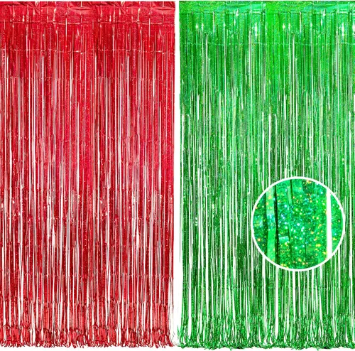 Vista 17 de Cortina de flecos de papel de aluminio para decoración de fiesta de Halloween, telón de fondo de fotos de oropel negro puro, cortinas de vapor