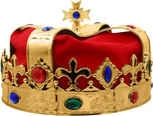 Vista 4 de Sombrero de oro para adultos, corona de rey real, reina, accesorio para disfraz de Wiseman de Halloween