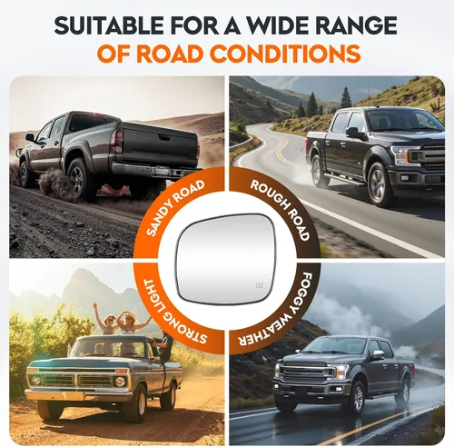 Vista 7 de Youxmoto Cristal de Espejo del Conductor Lado Izquierdo - Se Adapta a Chrysler Town & Country (2008-2016), Dodge Grand Caravan (08-2020), RAM C/V