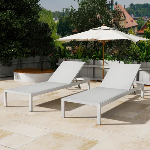 Vista 4 de Christopher Knight Home Berton - Juego de 2 sillones de malla para exteriores, con marco de aluminio ajustable para patio, sofá individual junto a