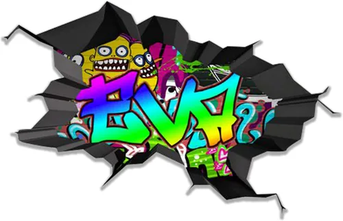 Vista 24 de Calcomanía de pared con nombre personalizado, graffiti 3D Arte personalizado vinilo decorativo adhesivo Removible Despegar y pegar Borde