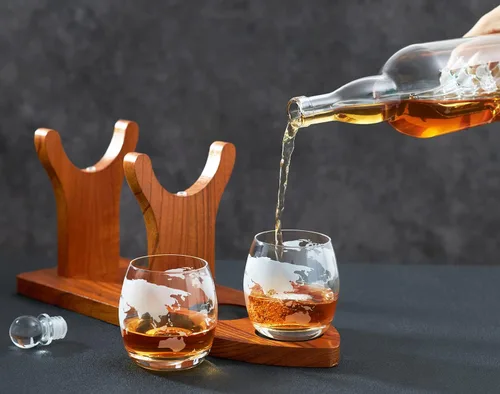 Vista 7 de Jillmo - Juego de decantador de whisky, 33.8 fl oz, con 2 vasos