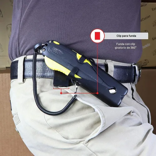Vista 9 de EasyCut 2000 Cuchillo utilitario retráctil seguro para cortar cajas, amarillo, 09700