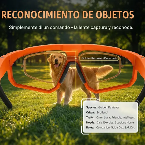 Vista 7 de Gafas de sol inteligentes Sport AI con cámara POV 4K (negro/azul hielo) Audio y video, traducción en tiempo real, asistente de voz AI