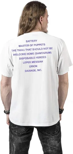 Vista 5 de Metallica Master of Puppets Official Mens T-Shirt White