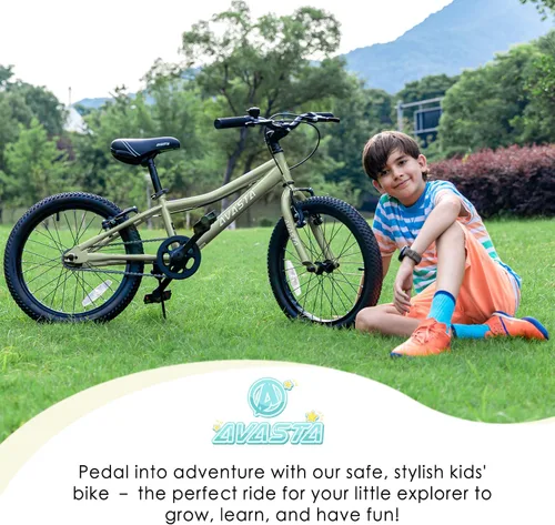 Vista 4 de AVASTA Bilbo - Bicicleta infantil de 18 20 pulgadas para niños y niñas de 5 a 10 años, estilo retro, de acero de alto carbono, con manillar