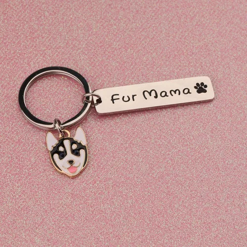 Vista 3 de BEKECH perro mamá regalo piel mamá llavero huella huella perro amante joyería perro perro persona regalo mamá perro regalo