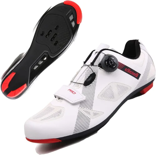 Vista 4 de Zapatos de ciclismo para hombre, zapatos de bicicleta de montaña con tacos, zapatos de bicicleta de primera calidad para hombre, zapatos