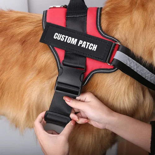 Vista 5 de Parches personalizados con nombre para arnés o collar de perro, texto personalizable, parches tácticos extraíbles, 2 parches personalizados