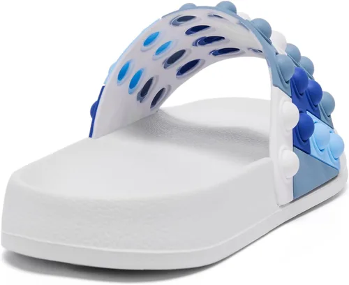 Vista 6 de Engtoy Sandalias para niños y niñas, unisex, ligeras, antideslizantes, puntera abierta, cómodas, para ducha, playa, divertidas sandalias
