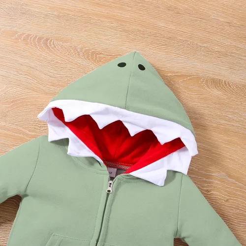 Vista 7 de LYQTloml Mameluco con capucha y dinosaurio de dibujos animados para bebés y niñas