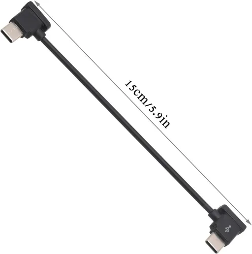 Vista 7 de Cable de control remoto para dron, cable de datos de controlador remoto de 5.9 in, tipo C a tipo C, cable para Air 2/Mini 2 Drone