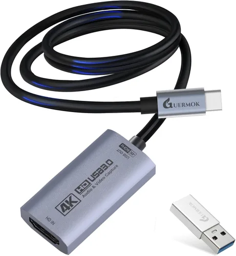 Vista 13 de Guermok HDMI Capture Card, USB 3.0 HDMI to USBC Video Capture Card, 4K60FPS Plateado