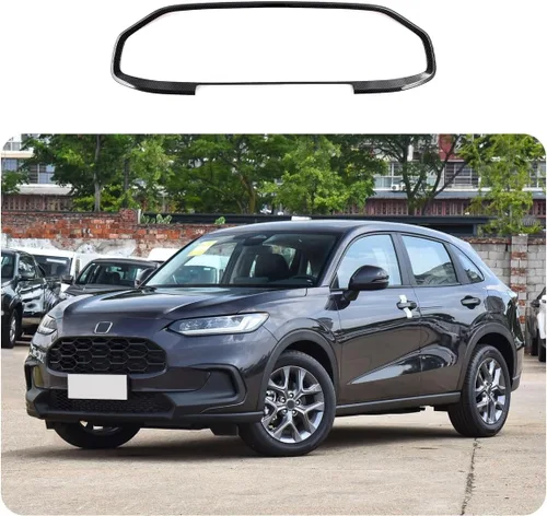 Vista 5 de Accesorios de automóvil aptos para Honda HR-V HRV 2023 2024 2025 2026 parrilla delantera cubierta de tira de moldura (fibra de carbono negro) 1