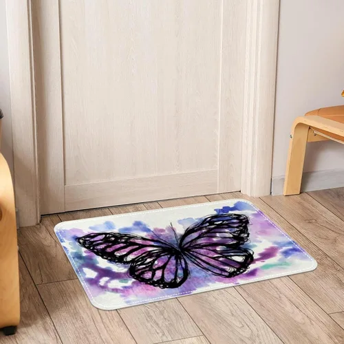 Vista 7 de Tapete duradero para puerta delantera, tapete antideslizante y absorbente para interiores y decoración de habitaciones, 24 x 16 pulgadas
