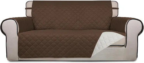 Vista 24 de PureFit - Funda de sofá acolchada reversible, protector de muebles impermeable, funda de sofá lavable con espuma antideslizante y correas elásticas