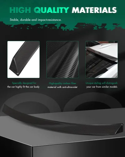 Vista 4 de SCITOO Alerón de techo de ventana trasera de fibra de carbono para BMW F30 F80 Serie 3 Sedan negro brillante alerón de techo de ventana trasera