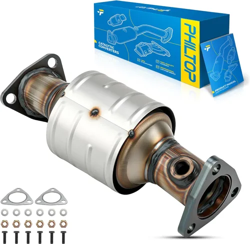 Vista 98 de PHILTOP Convertidor Catalítico de Ajuste Directo para Murano 2009 2010 2011 2012 2013 2014 3.5L, Cáscara de Acero Inoxidable Aluminio 203-1010