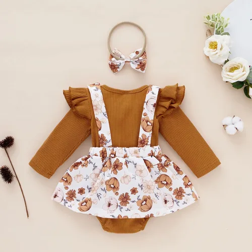 Vista 2 de Mameluco de manga larga unisex para bebés, niñas y niños pequeños, ropa de otoño e invierno