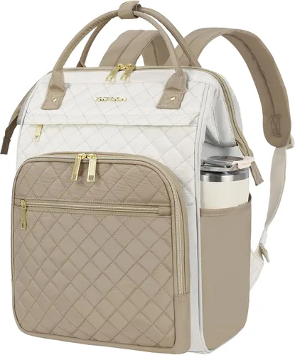 Vista 15 de EMPSIGN - Mochila para laptop de 15.6 pulgadas para mujeres, bolsa de viaje para computadora, negocios y trabajo, repelente al agua, mochila casual