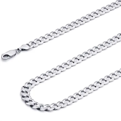 Vista 13 de Wellingsale Cadenas de eslabones cubanos de oro macizo de 14 quilates (opciones de selección)
