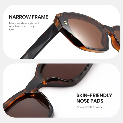 Vista 4 de Cyxus Gafas de sol polarizadas para mujer, ojo de gato, protección UV, marco de acetato irregular, ultraligero, moda para mujer