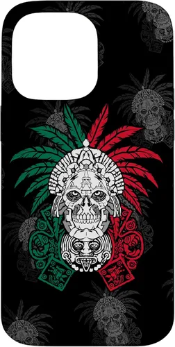 Vista 21 de Aztec Warrior Skull - Funda para iPhone 17, diseño de antepasados mexicanos