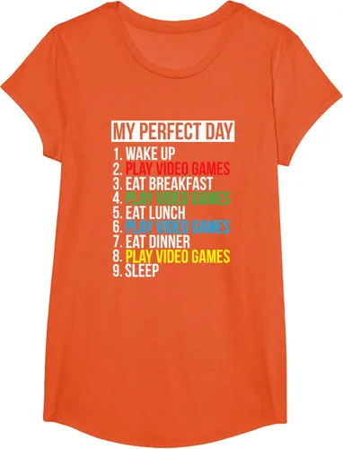 Vista 31 de My Perfect Day" - Camiseta negra de ajuste clásico, cuello redondo, manga corta, poliéster y algodón, Negro