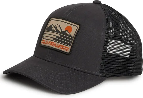 Vista 10 de Quiksilver Gorra de béisbol de algodón premium ajustable con cierre a presión y logotipo para hombre Negro