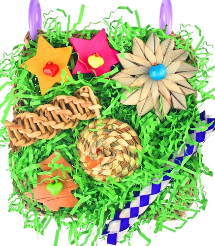 Vista 9 de KATUMO Bird Toys, Grass Mat Shredding Hanging Toy for Budgie Parakeet
