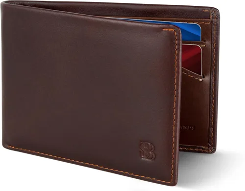 Vista 9 de SERMAN BRANDS Mens Slim Bifold Wallet RFID Blocking Minimalist Front Pocket Wallets for Men - Thin & Stylish A. Jet Black Elite