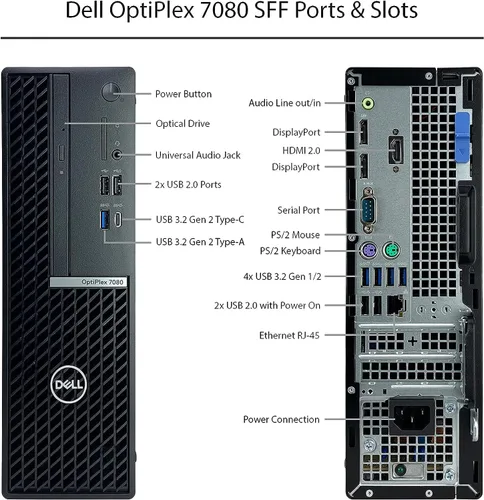 Vista 5 de Dell OptiPlex 7080 SFF Computadora de sobremesa - Intel Core i5-10500 - 16 GB de RAM - SSD M.2 de 256 GB - Factor de forma pequeño (renovado)