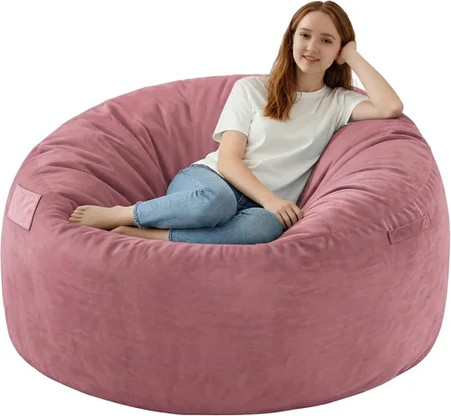 Vista 65 de Silla de Puf de 2 pies, Sillas de Puf Cómodas con Relleno de Espuma Viscoelástica, Sofá de Puf Esponjoso con Cubierta de Terciopelo Holandés, Sillas