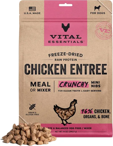 Vista 16 de Vital Essentials Alimento liofilizado para perros, mini puntas de ternera, bolsa de 5.5 onzas Crunchy, Complete Meal or Topper, Made With 96%