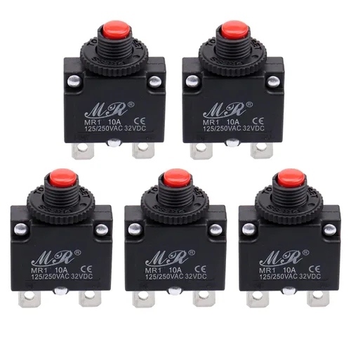 Vista 7 de Disyuntores térmicos de 3 amperios, 125/250 V CA 32 V CC, botón de reinicio manual, protector de sobrecarga, interruptor de disyuntor 3A, paquete