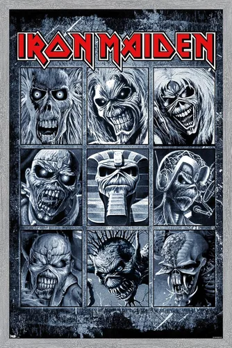 Vista 17 de Trends International Iron Maiden - Grid Wall Poster, 14.725" x 22.375", Barnwood Framed Version