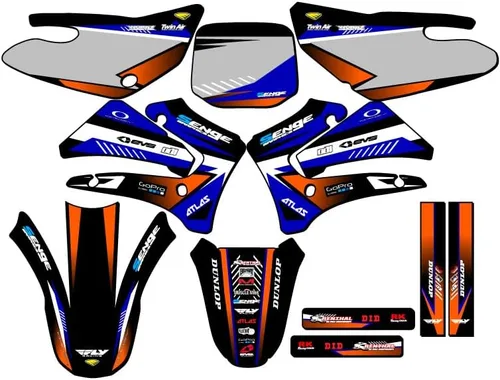 Vista 13 de TTR 125 SURGE 2000-2007 Kit de base gráfica Senge negro compatible con Yamaha
