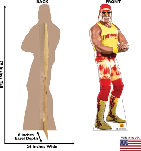 Vista 2 de Cardboard People Hulk Hogan - Soporte de cartón de tamaño real - WWE - Fabricado en Estados Unidos