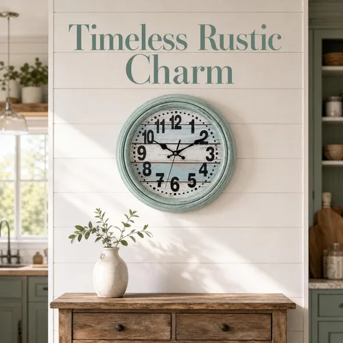 Vista 10 de ZENFUN Reloj de pared rústico de 12 pulgadas, reloj de pared silencioso sin tictac, funciona con pilas, decoración de pared de estilo rústico