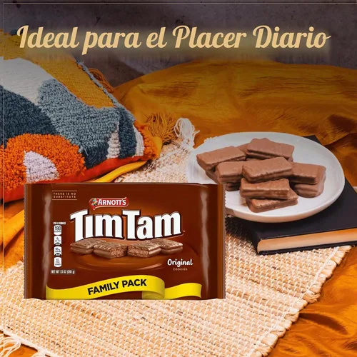 Vista 5 de Arnott's Tim Tam - Galletas de chocolate con leche, sabor original, paquete familiar de 12.9 onzas, auténticas importadas