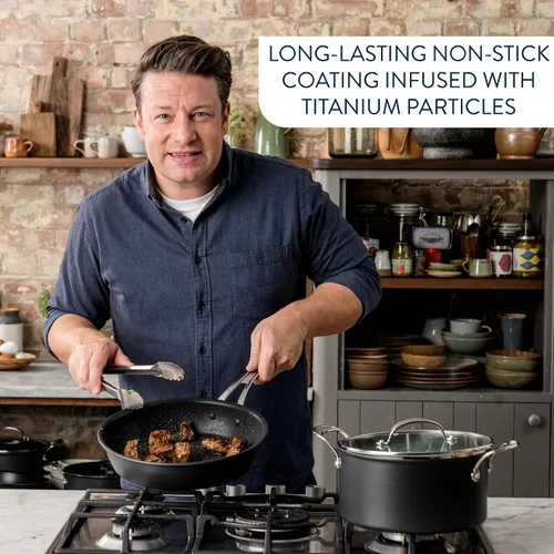 Vista 7 de Tefal Jamie Oliver Cook's Classics - Sartén (11.8 in), aluminio anodizado duro, antiadherente, apto para horno, compatible con inducción, mango