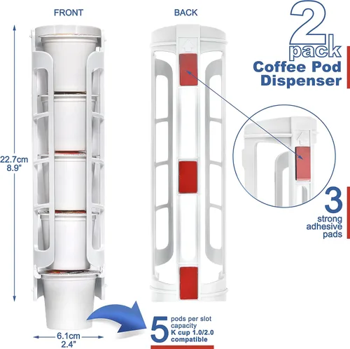 Vista 4 de STORAGENIE Soporte para cápsulas de café Keurig K-Cup, almacenamiento lateral de tazas K, organizador de cápsulas de café, perfecto para mostradores