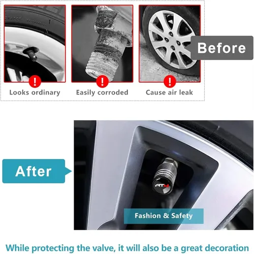 Vista 4 de Tapones de vástago de válvula de neumático para GMC AT4, tapas de aire de rueda de automóvil, tapas de vástago de válvula automática, accesorios 4