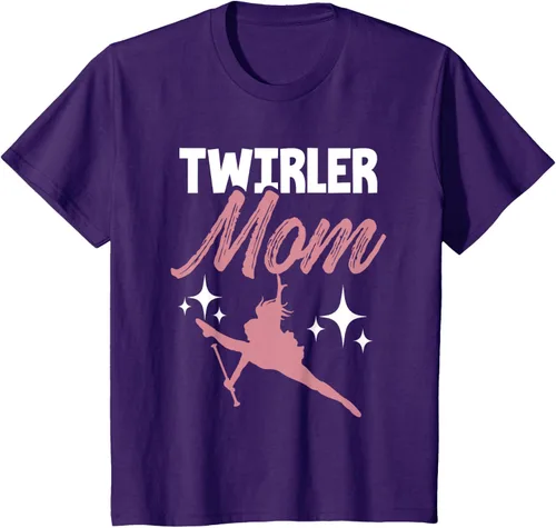 Vista 25 de Twirler Mom Baton Twirl Mother Majorette Twirling Camiseta, Negro, S