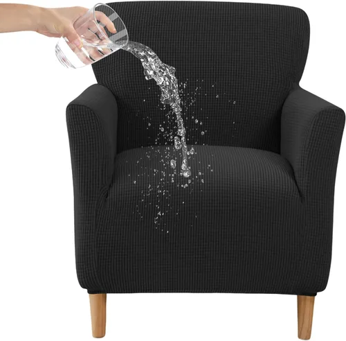 Vista 50 de CRFATOP - Funda elástica para sillón de mediados de siglo moderno de 1 pieza, fundas de silla de acento de jacquard con brazos, fundas de silla