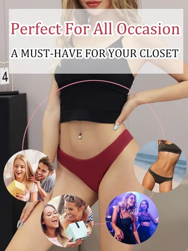 Vista 7 de Tangas de algodón transpirable para mujer, ropa interior de bikini suave y cómoda, paquete de 6