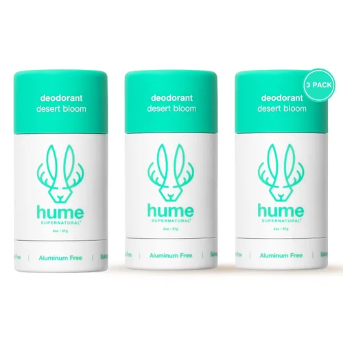 Vista 10 de Hume Supernatural Desodorante sin aluminio Roll On para mujeres y hombres, seguro para pieles sensibles, probiótico y a base de plantas, absorbe