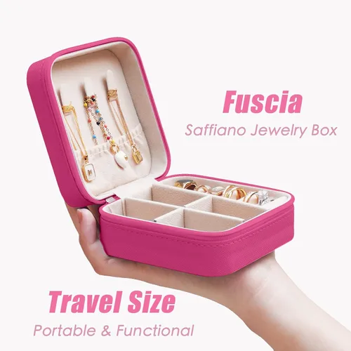 Vista 2 de BeBeGee Joyero de viaje, mini organizador de viaje portátil, pequeñas cajas de joyería para mujeres, regalos de dama de honor y accesorios