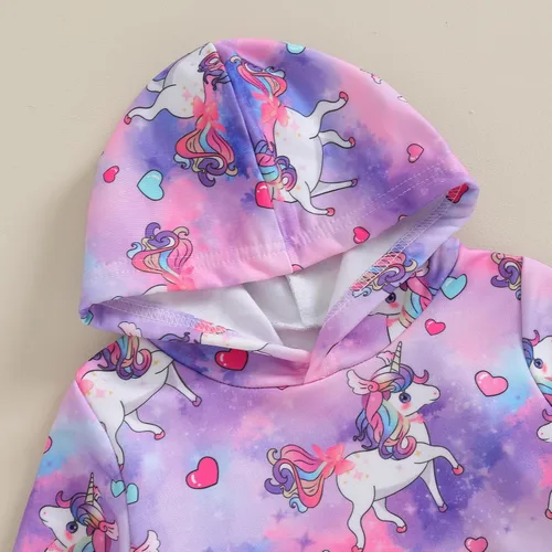 Vista 5 de Karwuiio Conjunto de 2 piezas para bebé recién nacido, sudadera con capucha y pantalones, ropa de otoño e invierno